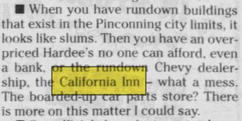California Inn - Nov 27 2002 Article